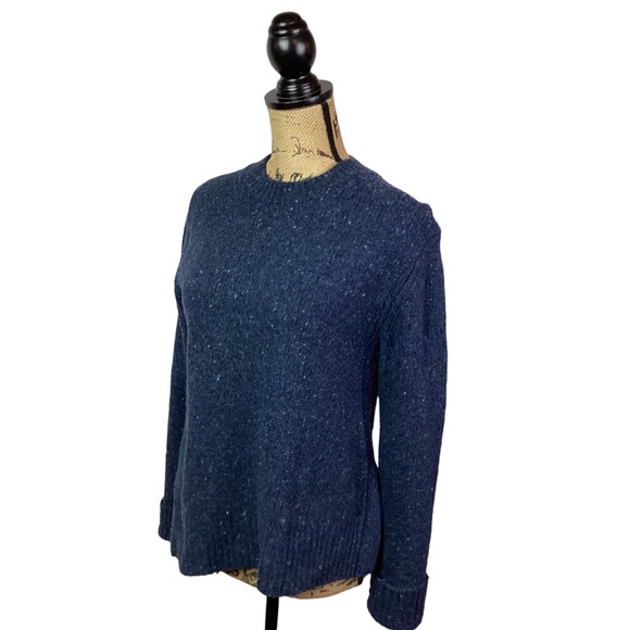 VINCE Speckled Wool Alpaca Blend Crew Sweater Blue Women Small - Picture 4 of 10